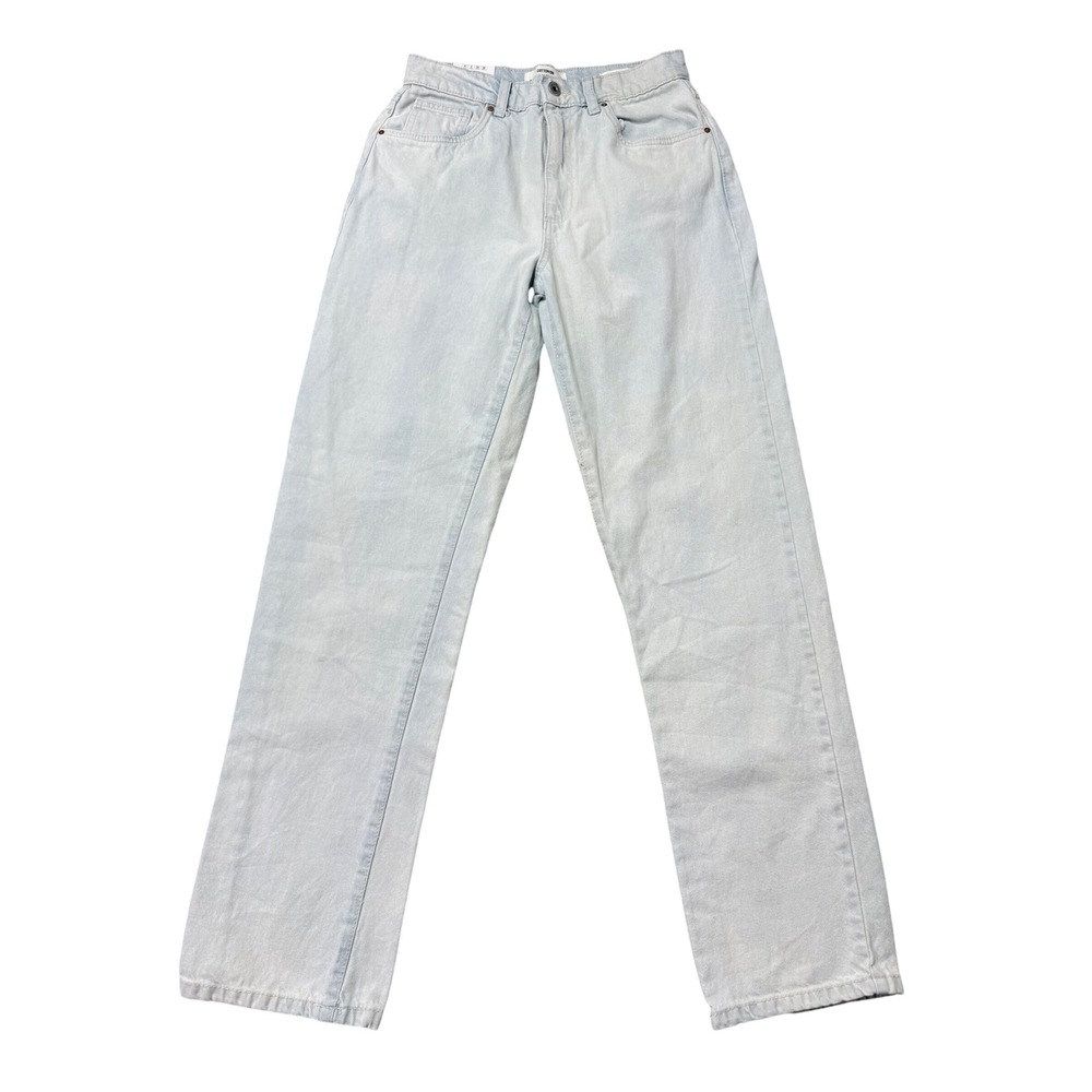 Cotton On Baggy Straight Jeans Womens 4 Light Blue New Whitewash Denim High Rise